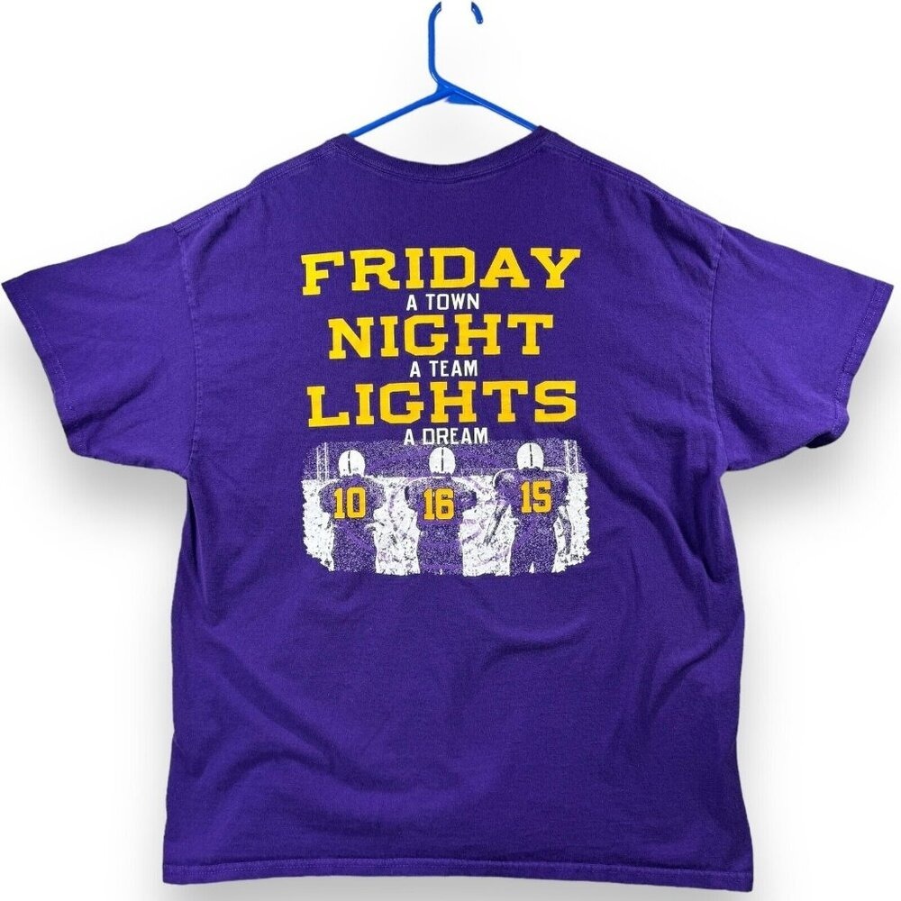 Gildan Goshen High School Football T-Shirt Mens XL Purple Friday Night Lights